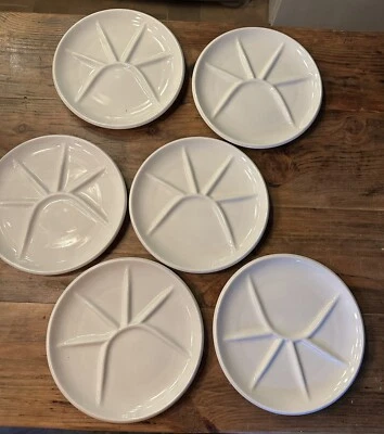 Lot De 6 Assiettes à Fondue Sarreguemines Vintage - Faïence Motif Vache - Diamètre 24 Cm