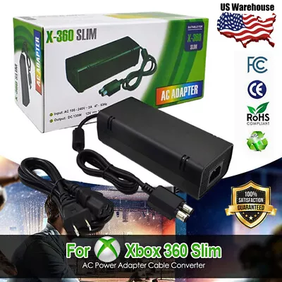 Power Supply For Xbox One/360 Slim AC Cord Replacement Power Brick Adapter Cord • $16.94