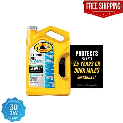 Pennzoil Platinum Euro Full Synthetic 0W-40 Motor Oil 5 Quart • $43.74