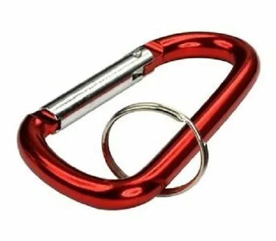 2pc 3  Aluminum RED Carabiner D Shape Buckle Pack Spring Snap Keychain Clip Hook • $5.99