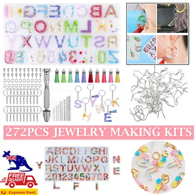 272XDIY Jewelry Mould DIY Crystal Making Set Resin Silicone Kit/Earring Hooks AU • $14.89