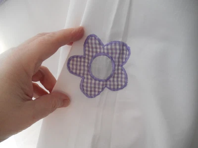 £11.50 • Buy CURTAINS Lilac Gingham/White Appliqued Panels - Hearts/flowers NEW (see Below)