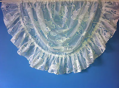 £3.99 • Buy Jacquard Lace Net Curtain Swag,in White Or Cream