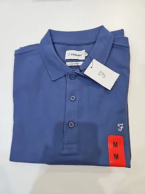 Farah Mens Cove SS Polo Shirt Top 447 CARIBBEAN BLUE Short Sleeve Medium  • £12.50