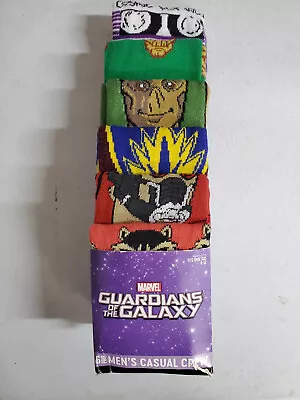 Marvel Guardians Of The Galaxy 6 Pack Men's Casual Crew Socks Size 8-12 NEW • $14.40