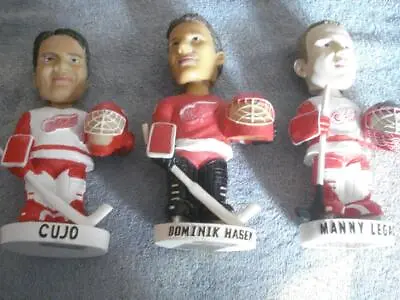 Vintage Lot Of 3 Detroit Red Wings Goalie Bobbleheads (joseph Hasek Legace) • $40