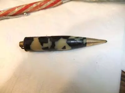 Vintage Mini Black & Cream Marble Mechanical Pencil • $24.99