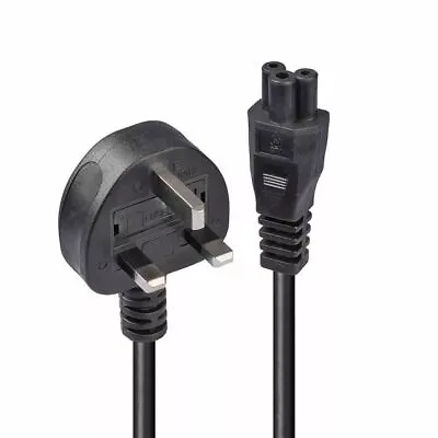 Uk 3 Pin Power Cable Cord Clover Leaf / Kattle Lead For Computer Monitor Tv Pc • £3.29