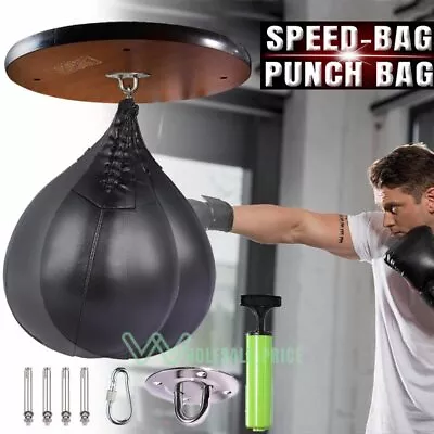 Speed Ball Boxing Leather MMA Muay Thai Training Punching Striking Bag Swivel • $14.19