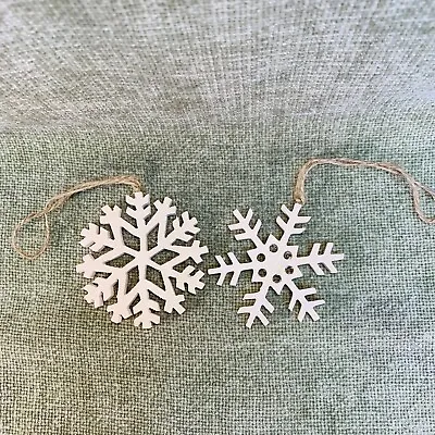Snowflakes Hanging Christmas Ornaments Holiday Decor Set Of 2 • $5