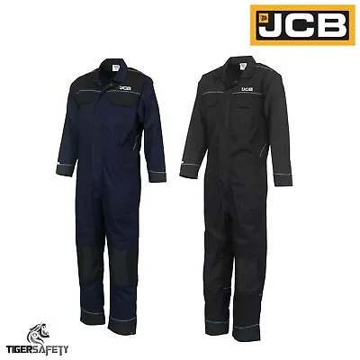 JCB Trade Coveralls Mens Knee Pad Heavy Duty Overalls Boilersuit Work Mechanics • £36.30