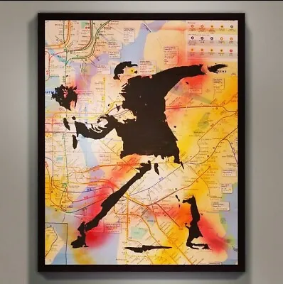 Banksy - Handmade Silkscreen On New York City Bike And Subway Map • £33.73