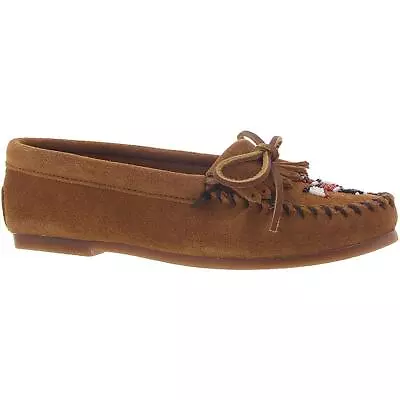 Minnetonka Womens Thunderbird Bow Slip On Loafers Moccasins Shoes BHFO 2160 • $48