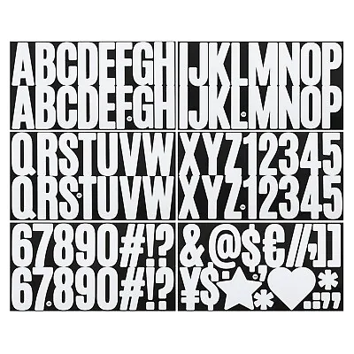 Alphabet Letters Numbers Stickers 6 Sheets Self Adhesive Large Decal White • $8.06