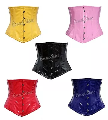 PVC Steel Boned Underbust Corset Women's Waist Training Heavy Duty Corset 4201-P • £28.99