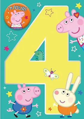 Peppa Pig Birthday Card 4 Years Old Official Product • £2.80