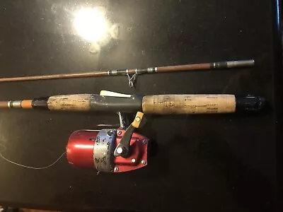 Vintage True-Temper UNI-SPIN Spin Cast Fishing Rod 6'  6” W/63L Reel Holloglass • $78.85