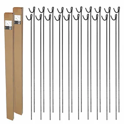 METAL STEEL BARRIER FENCING FENCE PINS STAKES POSTS ROAD PINS 1.25m Pack Of 20 • £36.99