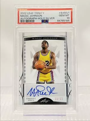 Magic Johnson 2022-23 Leaf Trinity Autograph Holo Silver Auto /15 Psa 10 Q1421 • $2.25