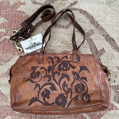 Campomaggi Bauletto Grande Floreale Bag In Cognac Leather. New With Tags! • $784.03