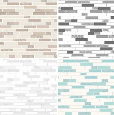 Holden Decor Oblong Granite Kitchen Bathroom Wallpaper Glitter Tile 3 Colours • £12.45