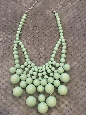 Large Mint Green Bubble Bead Statement Necklace • $15