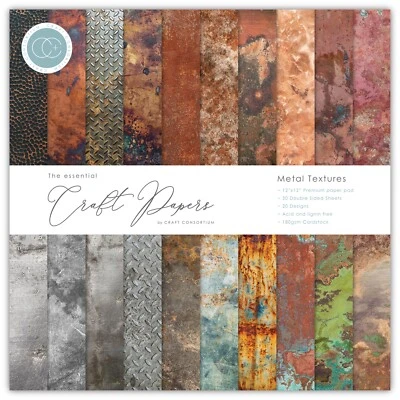 £8.99 • Buy The Essential 12  X 12  Craft Paper Pads From Craft Consortium - 25 Designs NEW