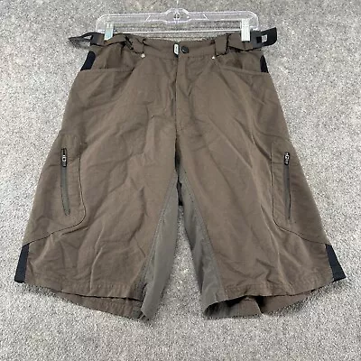 Zoic Ether Shorts Mens M Brown Cargo Lined Chamois Padded MTB Cycling Pockets • $7.49