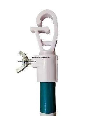 Heavy Duty Telescopic Washing Line Extending Clothes Line Prop Pole Support 2.4M • £8.99