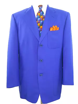 Quinto Reda Mens Pure Wool Royal Blue Italian Blazer Jacket Sport Coat 42 R EUC • $89.99