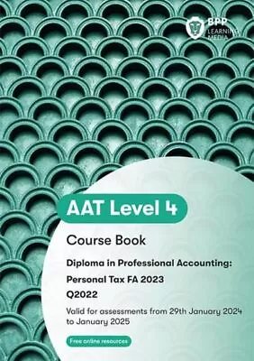 AAT Personal Tax: Course Book By BPP Learning Media NEW Book FREE & FAST Deliv • £23.20