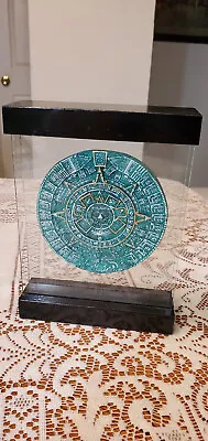 Mayan Calendar Decor Glass And Wood Display For Desk Or Shelf • $8