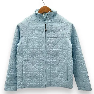 Cabela's Light Blue Floral Clover Quilted Full Zip Jacket Size S Regular • $22
