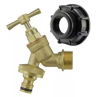 Ibc Tank Adapter Tap S60x6 60mm Coarse Thread Brass Garden Quick Hosepipe Outlet • £8.99