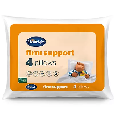 Silentnight Firm Support Pillows 4 Pack Extra Filled Side Sleep Neck Back Rest • £35.99