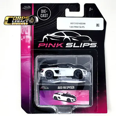 Jada Toys Pink Slips Audi R8 Spyder White Moving Parts Diecast 1:64 2023 • $5.97