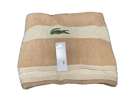 Lacoste Signature Logo Bath Towel SAND  30IN X 52IN NEW • £17.09