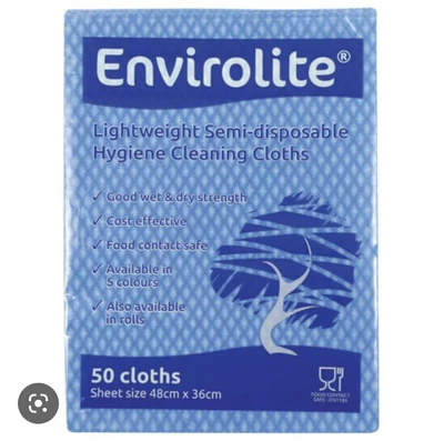 £80 • Buy (Set Of 10) All Purpose Cloths Pack Of 50 Envirolite Lightweight 480x360mm Blue
