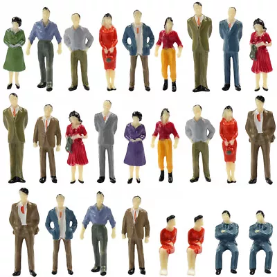 P50 100pcs Model Trains 1:50 Scale Painted Figure O Scale People Raiway Diorama • £13.19