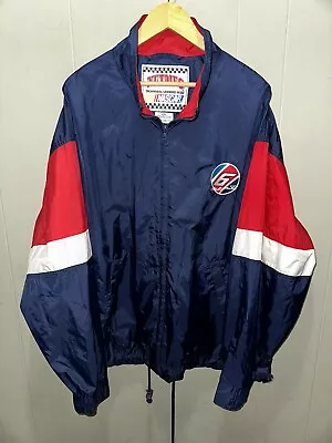 Vintage 90s Nutmeg NASCAR Mark Martin #6 Racing Satin Varsity Jacket Mens XXL • $24.99