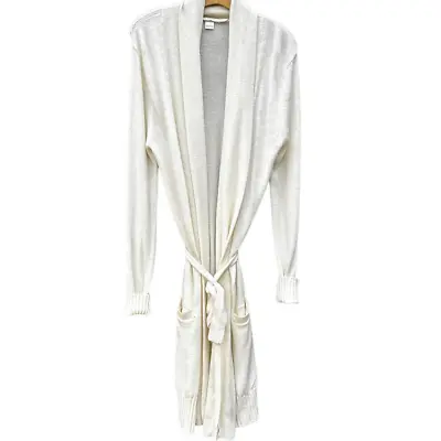 $98 • Buy Zara Home Cashmere(?) Dressing Robe With Tie Belt Ivory Cream NWOT M/L