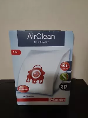 NEW Miele AirClean/Hyclean 3D Efficiency Dust Bag Type FJM 4 Bags & 2 Filters • £23.75