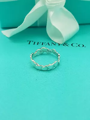 £327.99 • Buy Tiffany & Co. Silver Paloma Picasso Crown Heart Ring Size Q UK,8 US Or 57 1/2EU