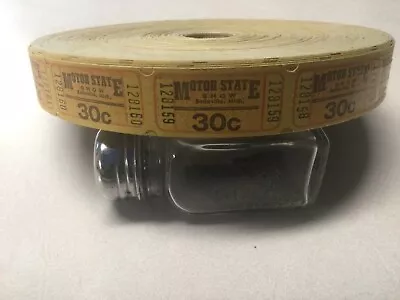 Vintage Defunct Motor State Show .30 Cent Carnival Ride Ticket Roll Gold • $49.99