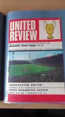 Manchester United Man Utd Home Programmes From The 1968/1969 Season • £4