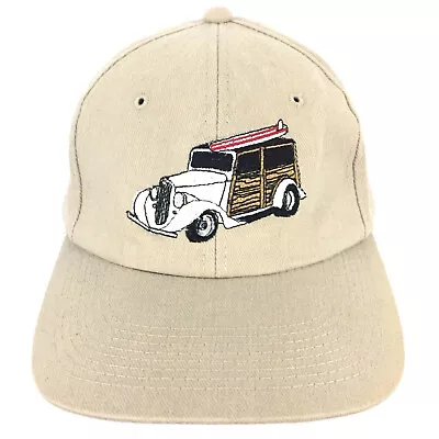 Vtg Woodie Ford Station Wagon Cap Surf Beach Logo Strapback Baseball Trucker Hat • $84.67