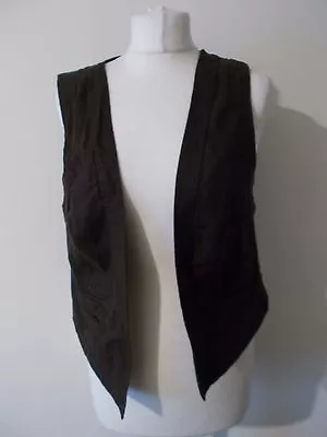 £13.85 • Buy Women's Brown Linen Silk Backed  V Neck Waistcoat Vest By M&S  Size 10