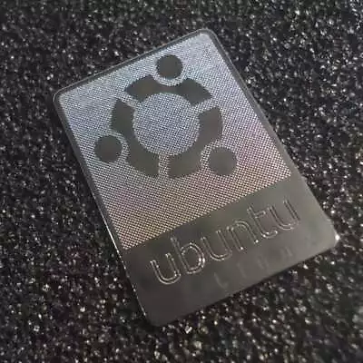 UBUNTU Metal Chrome Label / Aufkleber / Sticker / Badge / Logo 19 X 28mm [184b] • $3.79