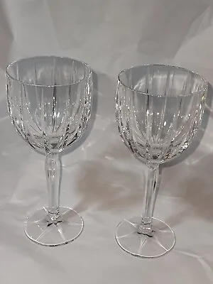 Marquis By Waterford Omega Set Of 2 Crystal Wine Glasses 8.5” READ • $17.34