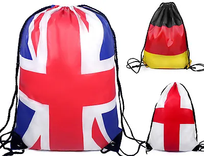 Euro Flag Gymsac Drawstring Bag Rucksack England/St George Germany Union Jack  • £3.49